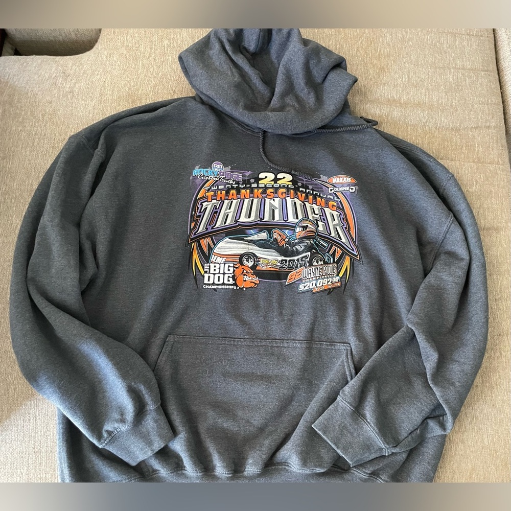 Nascar, thunder, racing pullover hoodie, big dog, 2X - like new - Picture 1 of 5